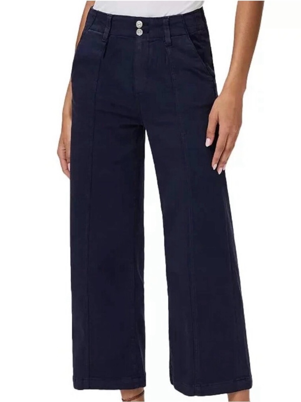 Paige - Brooklyn High Waist Crop Wide Leg Pants - Vintage Cosmic Navy - Size 31